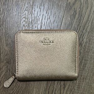 Coach Metallic Gold Textured Wallet